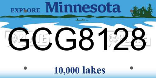 GCG8128 Minnesota License Plate