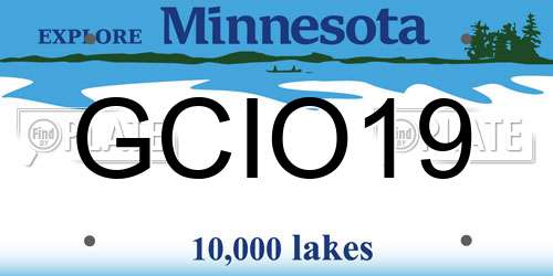 GCIO19 Minnesota License Plate