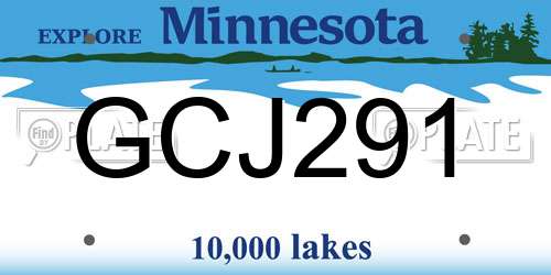 GCJ291 Minnesota License Plate