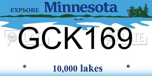 GCK169 Minnesota License Plate