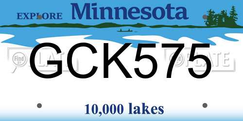 GCK575 Minnesota License Plate