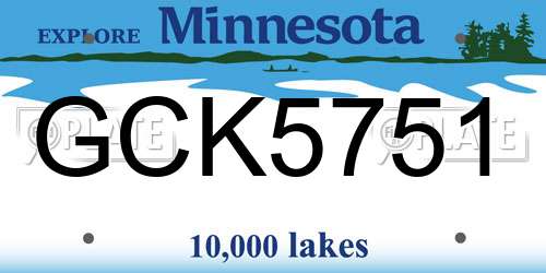 GCK5751 Minnesota License Plate