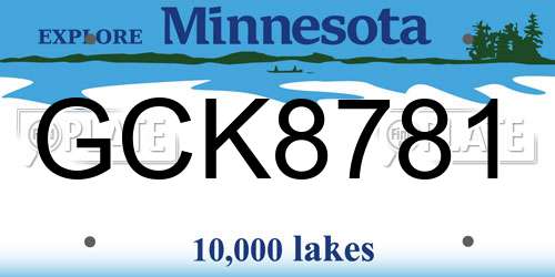 GCK8781 Minnesota License Plate