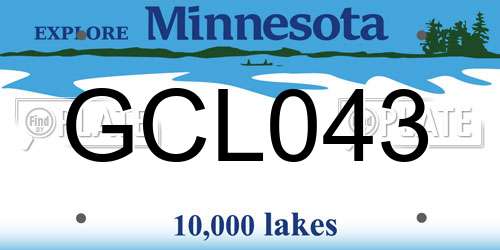 GCL043 Minnesota License Plate