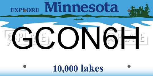 GCON6H Minnesota License Plate
