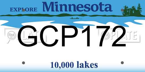 GCP172 Minnesota License Plate