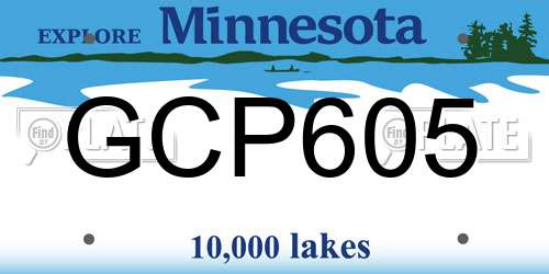 GCP605 Minnesota License Plate