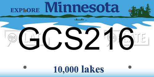 GCS216 Minnesota License Plate