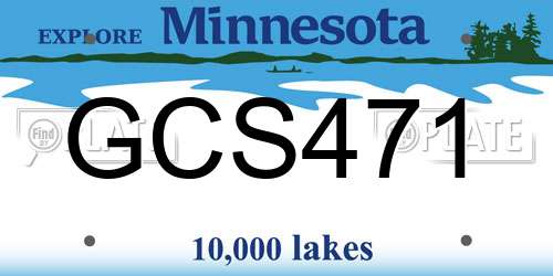 GCS471 Minnesota License Plate