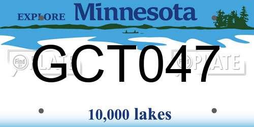 GCT047 Minnesota License Plate
