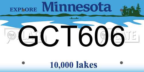 GCT606 Minnesota License Plate