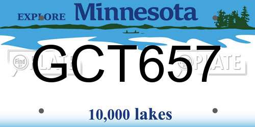 GCT657 Minnesota License Plate