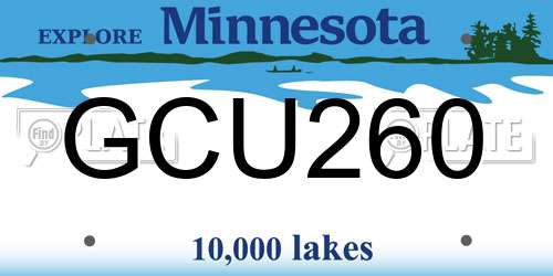 GCU260 Minnesota License Plate