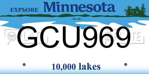 GCU969 Minnesota License Plate