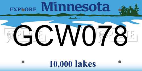 GCW078 Minnesota License Plate