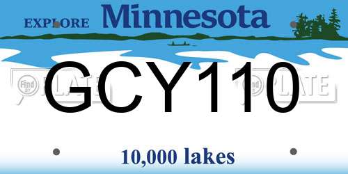 GCY110 Minnesota License Plate