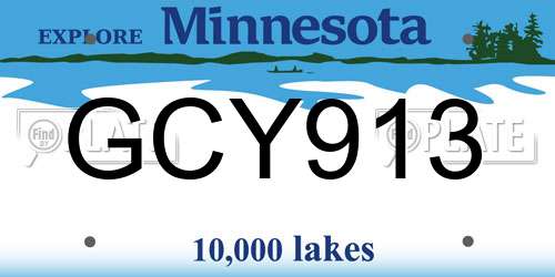 GCY913 Minnesota License Plate
