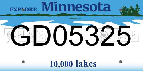 GD05325 Minnesota License Plate