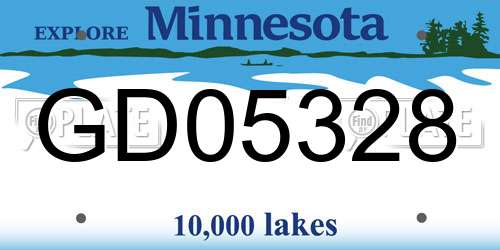 GD05328 Minnesota License Plate