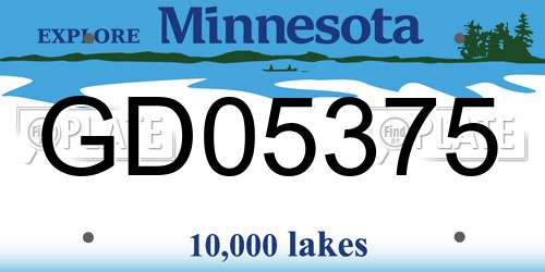 GD05375 Minnesota License Plate