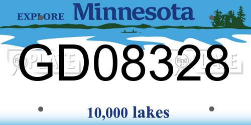 GD08328 Minnesota License Plate