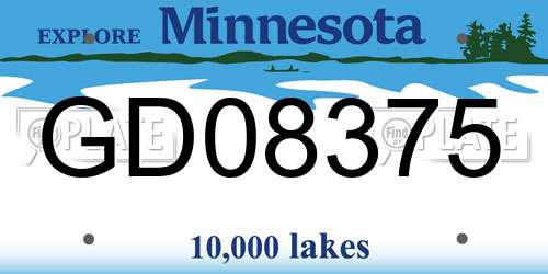 GD08375 Minnesota License Plate
