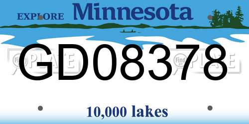 GD08378 Minnesota License Plate