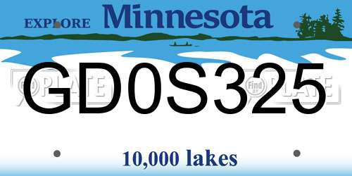 GD0S325 Minnesota License Plate