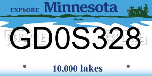 GD0S328 Minnesota License Plate