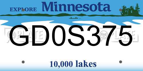 GD0S375 Minnesota License Plate
