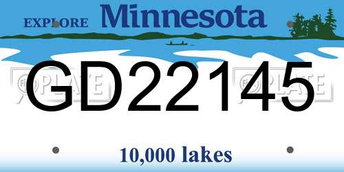 GD22145 Minnesota License Plate