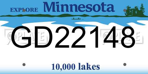 GD22148 Minnesota License Plate