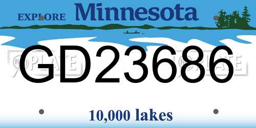 GD23686 Minnesota License Plate