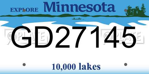 GD27145 Minnesota License Plate