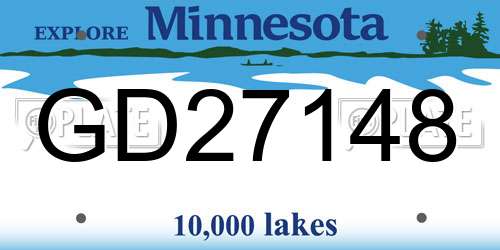 GD27148 Minnesota License Plate