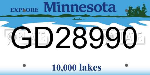 GD28990 Minnesota License Plate