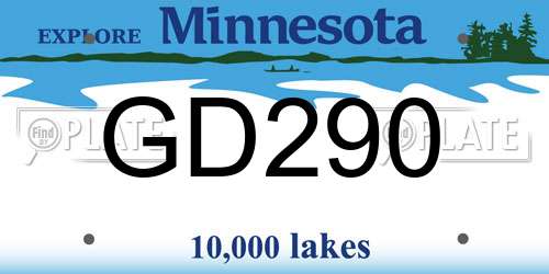 GD290 Minnesota License Plate