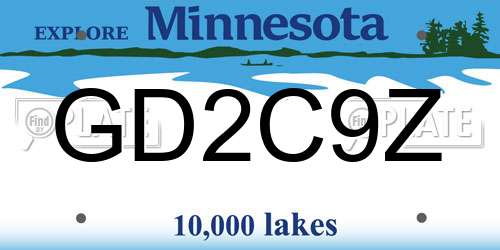 GD2C9Z Minnesota License Plate