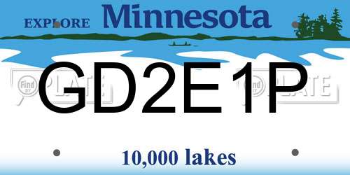 GD2E1P Minnesota License Plate
