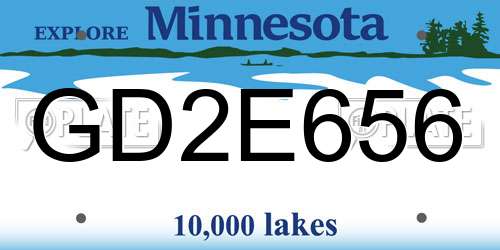 GD2E656 Minnesota License Plate