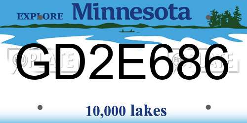 GD2E686 Minnesota License Plate
