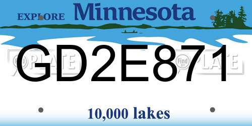 GD2E871 Minnesota License Plate