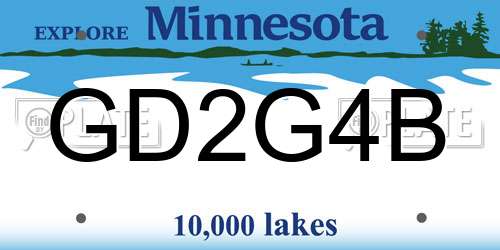 GD2G4B Minnesota License Plate