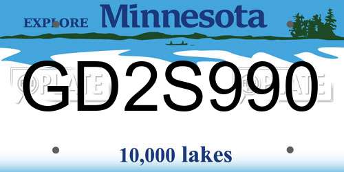 GD2S990 Minnesota License Plate