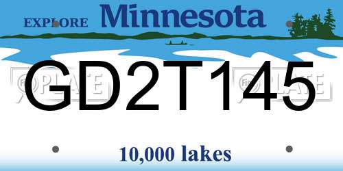GD2T145 Minnesota License Plate
