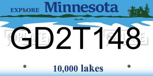 GD2T148 Minnesota License Plate