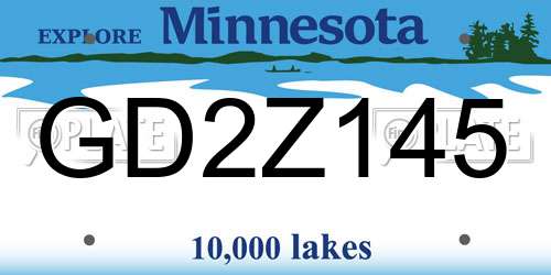 GD2Z145 Minnesota License Plate
