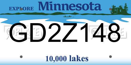 GD2Z148 Minnesota License Plate