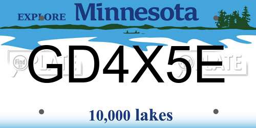 GD4X5E Minnesota License Plate