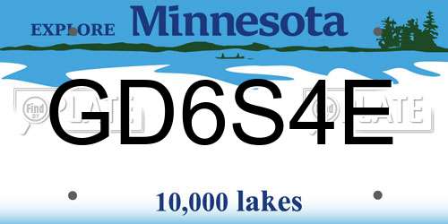 GD6S4E Minnesota License Plate